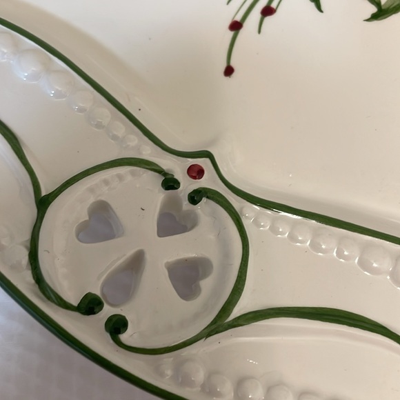 Hand Painted Poinsettia Christmas Platter - Picture 5 of 6